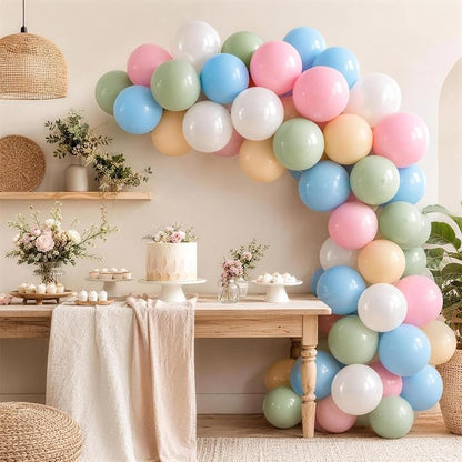 Pink Blue Green Balloons, 12 Inch 50pcs Pastel Light Baby Pink Blue Sage Dusty - Image 7