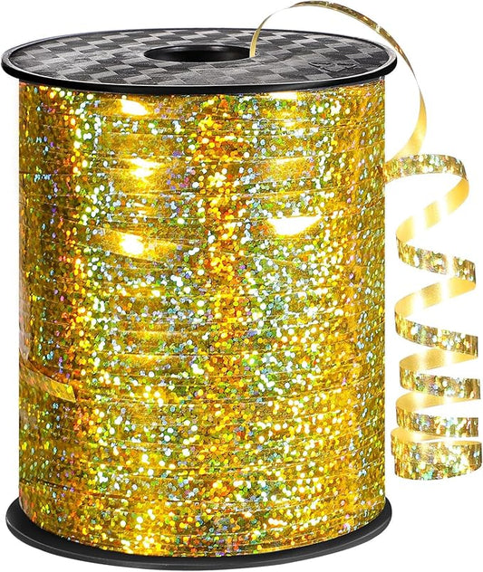 woric 600 Yards Gold Curling Ribbon 1/5 Inch Balloon String Ribbon | Metallic by woric