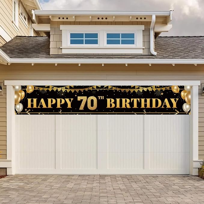 Large Happy 70th Birthday Decoration Banner, 70th Birthday Party Decorations - Image 6