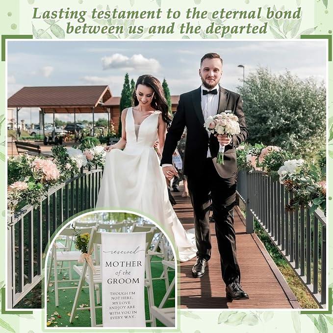 HunnmingRe Mother of the Groom Wedding Memorial Reserved Chair Sign Banner in - Image 6