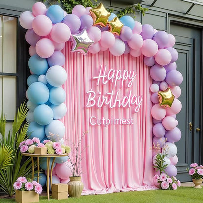 Pink Backdrop Curtain for Wedding Parties Backdrop Drapes 10x8FT | Wrinkle Free - Image 5
