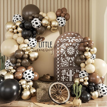 Western Cowboy Brown Balloon Arch Kit, Cowgirl Party Decoration | Neutral Gold by JOYFLOAT