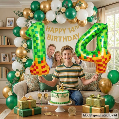 40 Inch Pixel Foil Number 14 Balloon - Image 4