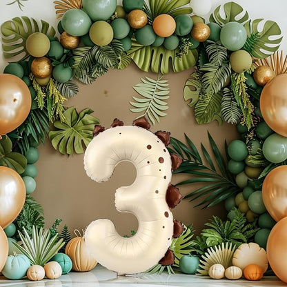 Dinosaur Number 3 Balloon, 30 Inch Birthday Party Decorations - Image 2