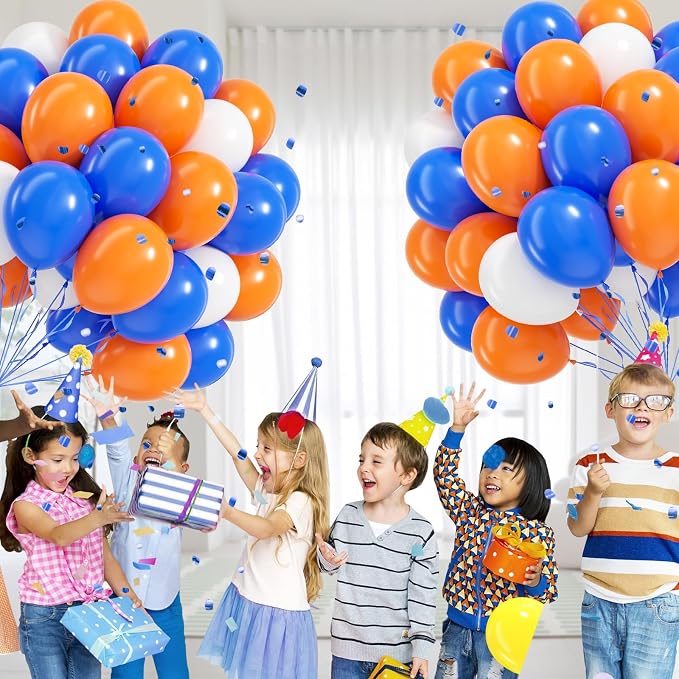60pcs 12inch Blue and Orange Balloons - Image 7