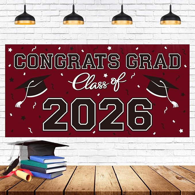 2026 Graduation Party Plastic Backdrop by Gatherfun