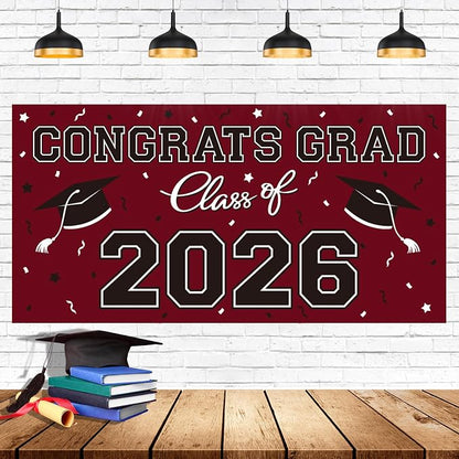 2026 Graduation Party Plastic Backdrop by Gatherfun