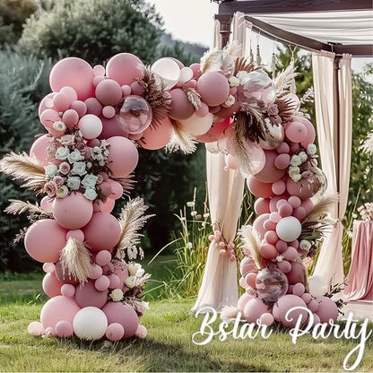 Double Stuffed Dusty Pink Balloon Garland Arch Kit | 18/12/10/5inch Different - Image 3