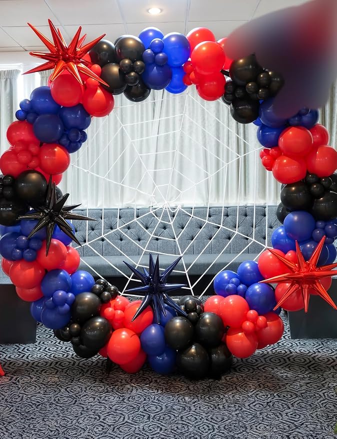 Black Red and Blue Balloon Arch Garland Kit, Birthday Party Decor | 106 Pcs Red - Image 6