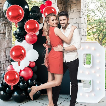 20PCS Red Round Shaped Balloons, 18 Inch Round Foil Balloon, Round Aluminum - Image 7