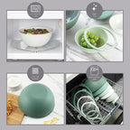 COOK WITH COLOR Mixing Bowls with Non Slip Bottom - 12 Piece Plastic Nesting Bowls Set includes 6 Prep Bowls and 6 Tritan Lids - Microwave Safe (Sage)