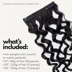 Irresistible Me 3A Curls Real Human Hair Extensions Clip Ins – 100% Human Hair Clip In Extensions for Length & Volume – Invisible Extension – Heat Resistant & Dyeable –Natural Black, 20 Inches