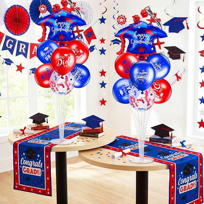 Jenaai Red and Blue 27 Pcs 2026 Graduation Balloon Centerpiece - Image 2
