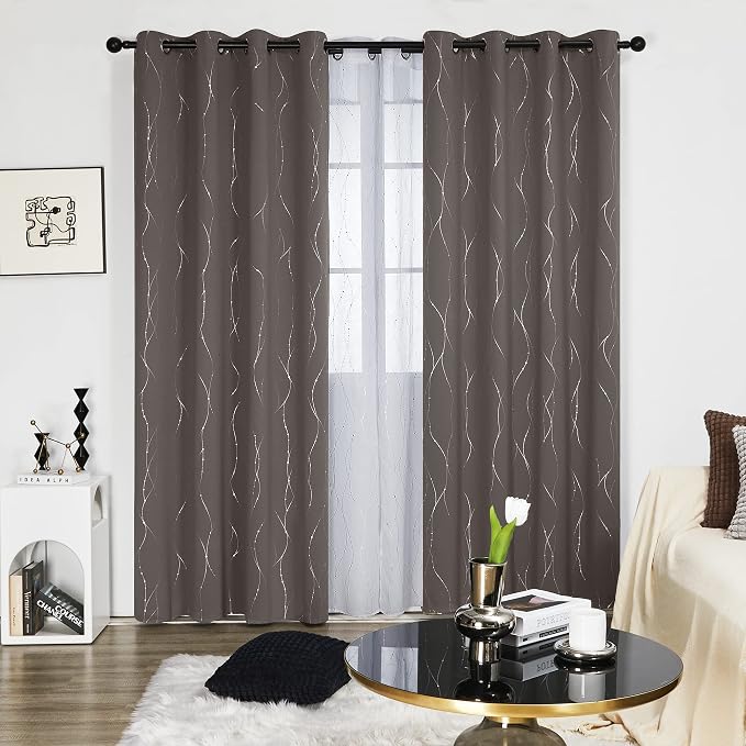 Deconovo Living Room Curtains 108 Inch Long, Thermal Insulated, Room Darkening - Image 2
