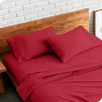 Bare Home Microfiber Pillow Cases - King Size Set of 2 - Cooling Pillowcases - Double Brushed - Red Pillowcases 2 Pack - Easy Care (King Pillowcase Set of 2, Red)
