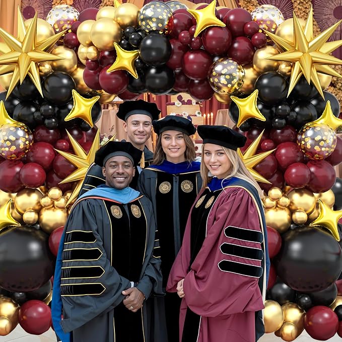 Black Burgundy Gold Balloons Arch Kit, Maroon Black Gold Balloons Arch Garland - Image 6