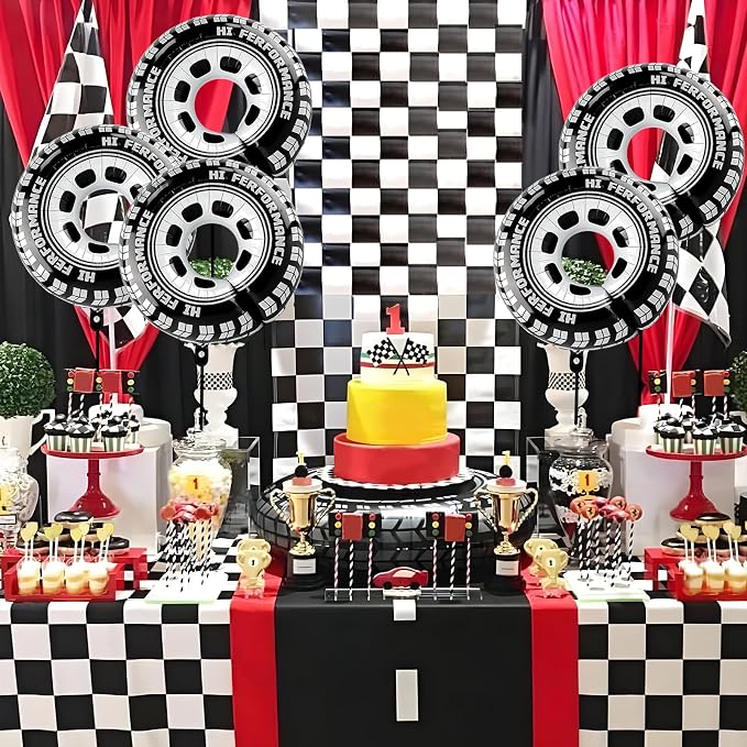 Race Car Balloons 5pcs 30inch Wheel Balloons Tire Balloon Tyre Racing Balloon - Image 5