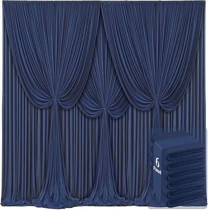 6 Panels Navy Blue Backdrop Curtains by Tao-GePartyDecorations