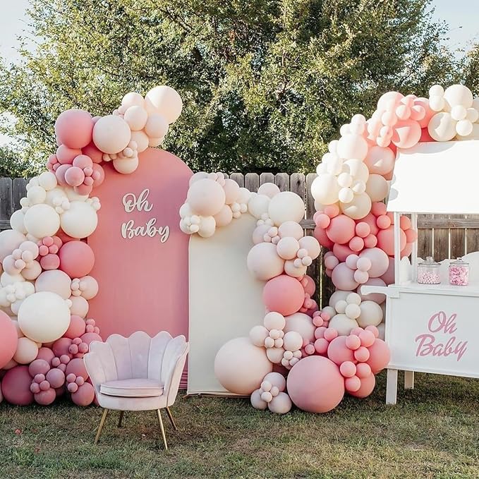 Dusty Pink Balloons 12 inch, Dusty Rose Latex 50pcs Party Balloons | Boho - Image 8