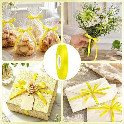 3/8In 30Yards Lemon Yellow Thin Ribbon - Image 4