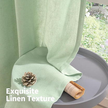 YoungsTex 80 Inch Length Sage Linen Curtains - Image 9