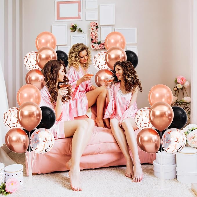 4 Sets Rose Gold and Black Balloons Stand - Image 2