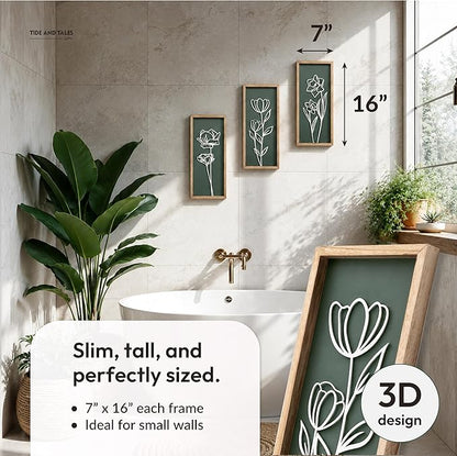 Tide and Tales 3d Green Wall Art, Wooden Botanical Wall Decor, Lightweight - Image 2