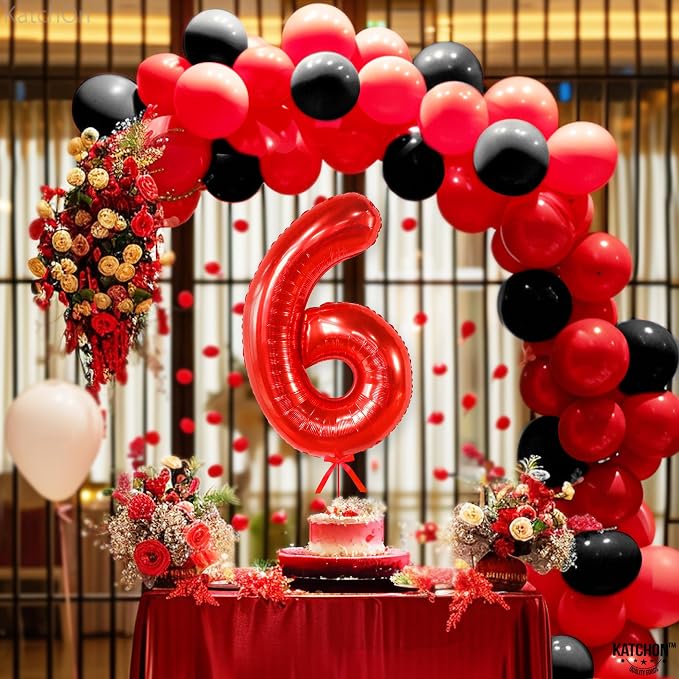KatchOn Foil Red Number 6 Balloon - Image 4