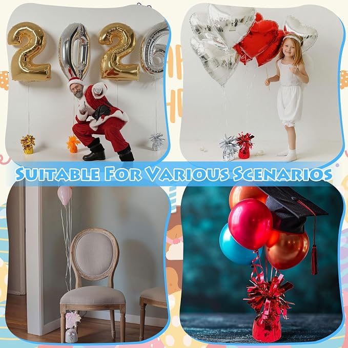 2 Pcs Balloon Weights Silver Metallic Anchor Balloon Holder - Image 7
