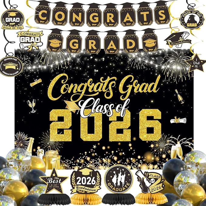 2026 Graduation Decorations Set, Class of 2026 Party Decor by Unknown