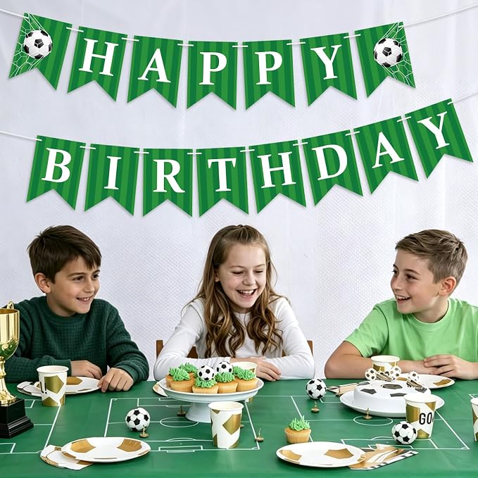 Soccer Happy Birthday Banner Birthday Party Decoration Soccer Party Banner - Image 5