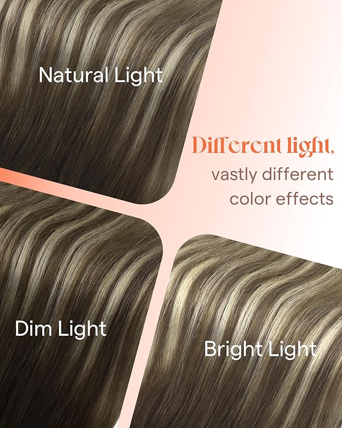 Sunny Hair Tape in Hair Extensions Real Human Hair Invisible Remy Hair Extensions Tape ins for Women Cool Brown Ombre Light Brown Balayage Medium Blonde 18 inch 25G