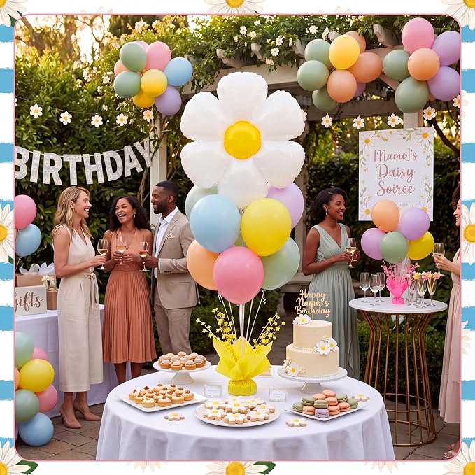 Civaner Daisy Party Balloons Stand Kit 6 Sets - Image 6