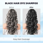 Ivnil Black Hair Dye Shampoo 3 in 1 Semi Permanent Hair Color Shampoo for Women & Men for Gray Hair Coverage, Natural Herbal Ingredients shampoo para pintar el cabello