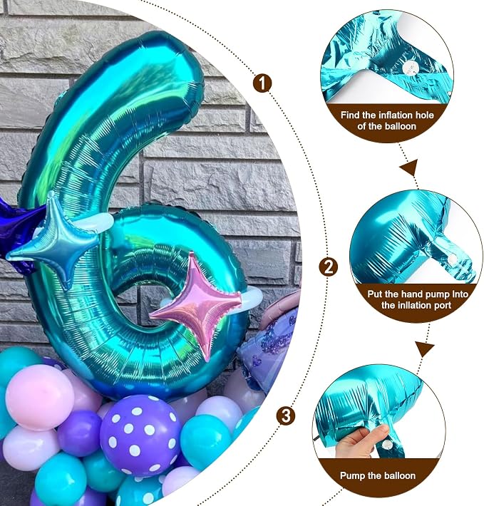 Number Balloons 7 Balloon Light Blue - Image 6