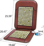 Infrared Heating Pad, Far Infrared Natural Jade Heating Pad, Auto Shut Off, Adjustable Temperature, Gifts for Women/Men/Dad/Mom (Brown, jadeseatback-u)