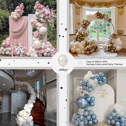 Jobkoo Pearl White Balloons 12 Inch 50Pcs Wedding Bridal Engagement Balloon | - Image 6