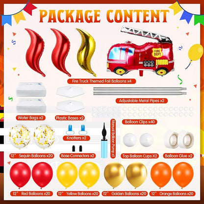 Kasyat 2 Set Fire Truck Party Balloon Column Stand Kit - Image 2