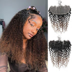 T1B/2/30 Ombre 13x6 Water Wave Lace Frontal 100% Real Human Hair 18 Inch Chestnut Brown Ombre Water Wave Transparent Lace Frontal