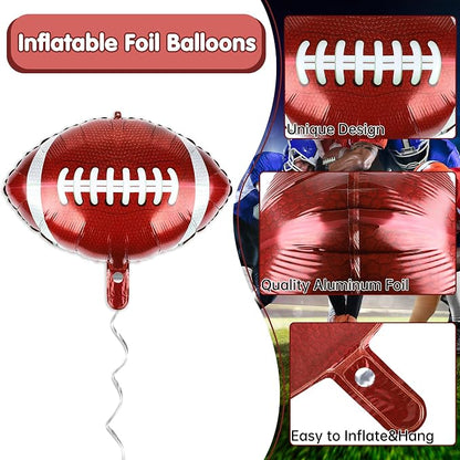 Fovths 12 Pieces Inflatable Football Balloons 18 Inches Footballs Foil Balloons - Image 3