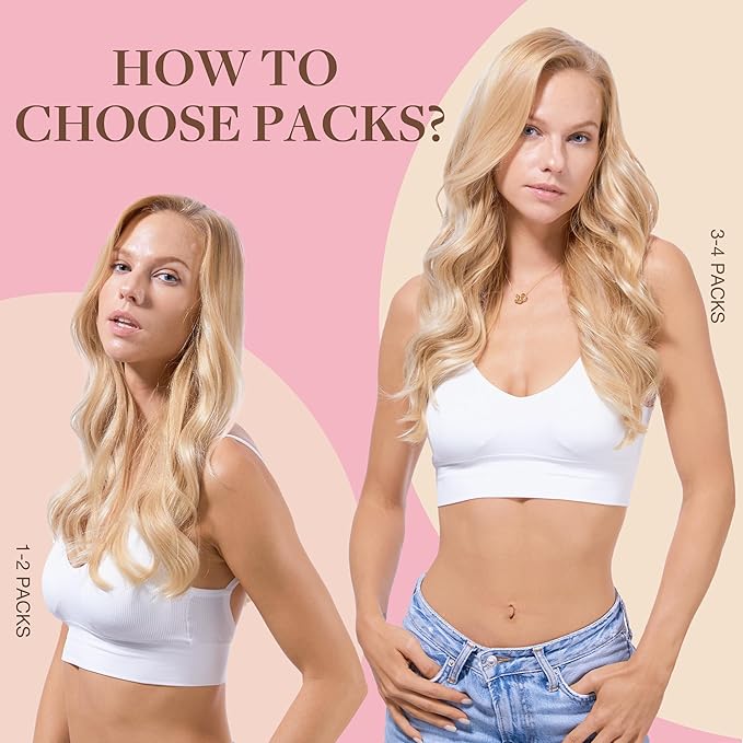 GOO GOO Tape in Hair Extensions Human Hair, 18A/613A Dark Blonde Highlighted Bleach Blonde, 26inch 120g 40pcs, Skin Weft Seamless Invisible, Silky Straight with Thick Ends, Remy Human Hair