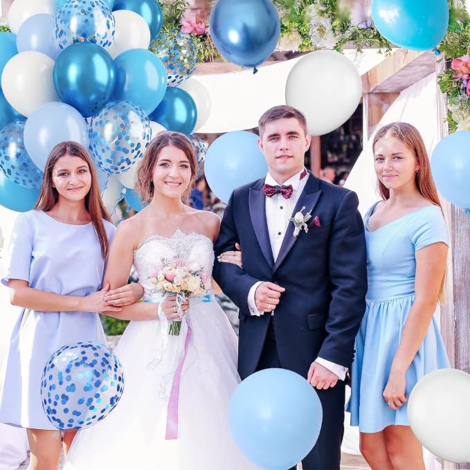 Blue & White Balloons Set - Image 6