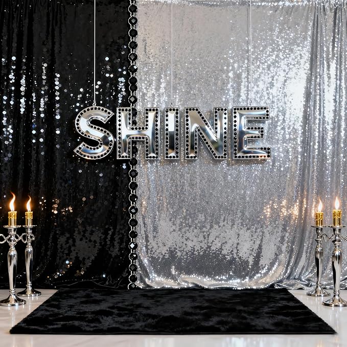 Silver Sequin Backdrop Party Decorations - Image 3