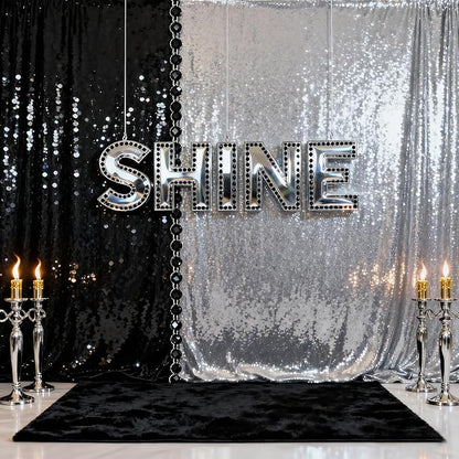 Silver Sequin Backdrop Party Decorations - Image 3