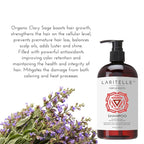 Laritelle Organic Hair Growth Shampoo 17.5 oz – Fortifying & Strengthening with Ayurvedic Herbs, Lavender, Ginger, Rosemary, Patchouli, Clove – Reduces Shedding, Promotes Growth – Vegan, Made in USA