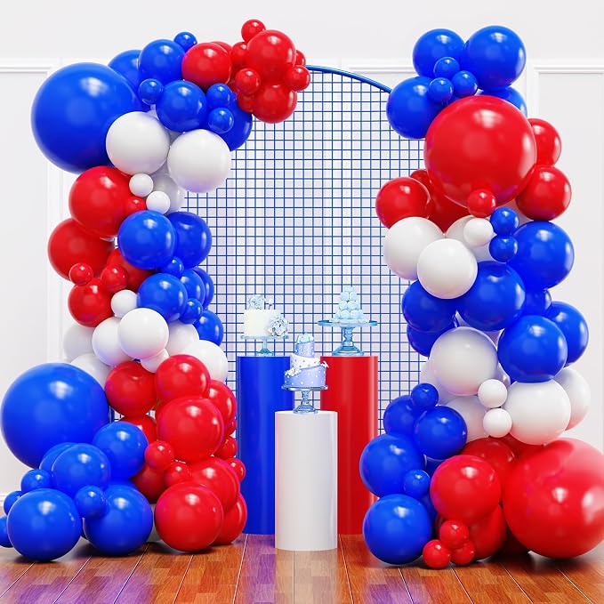 YMSZ Red White and Blue Balloons Arch Kit, 4th of July Balloons Decoration | by YMSZ