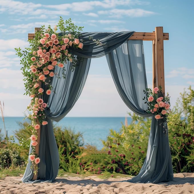 Wedding Arch Draping Fabric Backdrop Drapes 2 Panels, Arch Drapery Backdrop - Image 2