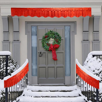 LOLStar Red Foil Fringe Tinsel Garland, Tinsel Streamers Banner, 6 Pack | 60Ft - Image 9