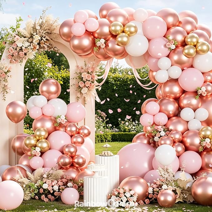 RainbowQ 165 Pcs Rose Gold Balloons Arch Kit Different Sizes Garland | Metallic - Image 5