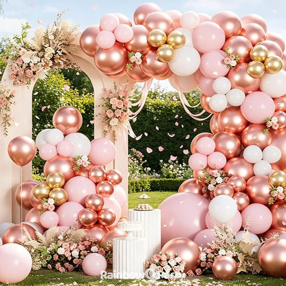 RainbowQ 165 Pcs Rose Gold Balloons Arch Kit Different Sizes Garland | Metallic - Image 5